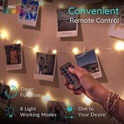 Mind-Glowing Photo Clip String Lights - Hanging Pictures Fairy Lights For Bedroom, Gifts For Teenage Girls 10-14 Year Old, Cute Room Decor For Teen Girls - Teen Girls Trendy Stuff (50 LED, 16.4 Ft) -Department 56 Shop 51KuBMg5R7L