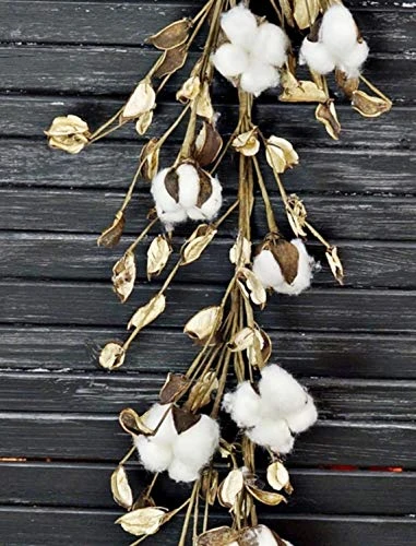 Unknown 5 Ft Natural Cotton & Pod Garland 1 Unknown 5 Ft Natural Cotton & Pod Garland