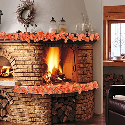 GENERIC 20 Pcs Fall Leaf Garland, Hanging Vines Garland Artificial Fall Thanksgiving Maple Leaves Garland Decor For Fireplace Party Orange FY-AAA-20 FY-AAA-20 4 GENERIC 20 Pcs Fall Leaf Garland, Hanging Vines Garland Artificial Fall Thanksgiving Maple Leaves Garland Decor For Fireplace Party Orange FY-AAA-20 FY-AAA-20 - Image 4