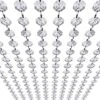 33ft K9 Glass Crystal Garland Strands - Hanging Chandelier Gem Bead Chain - 14mm Clear Octagon Prism Diamond String Decorations For Wedding Party Manzanita Centerpiece Christmas Tree -Department 56 Shop 51L2zasriQL