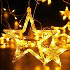Twinkle Star 12 Stars 138 LED Curtain String Lights, Window Curtain Lights With 8 Flashing Modes Ramadan Decoration For Christmas, Wedding, Party, Home Decorations (Warm White) -Department 56 Shop 51LDX4hLK9L
