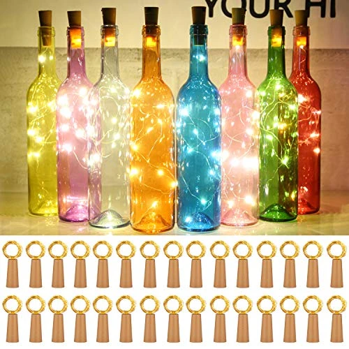 Taiker Wine Bottle Lights With Cork, 30 Pack 20 LED Battery Operated LED Fairy Mini String Lights For DIY, Party, Decor, Christmas, Halloween,Wedding (Warm White) 1 Taiker Wine Bottle Lights With Cork, 30 Pack 20 LED Battery Operated LED Fairy Mini String Lights For DIY, Party, Decor, Christmas, Halloween,Wedding (Warm White)