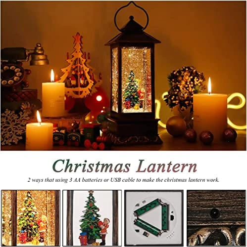 Christmas Lantern,Christmas Snow Globe,Christmas Decorations With Music,Christmas Day Gifts Used For Garden Decoration, House Decoration, Christmas Decorations Indoor (Christmas Tree) 2 Christmas Lantern,Christmas Snow Globe,Christmas Decorations With Music,Christmas Day Gifts Used For Garden Decoration, House Decoration, Christmas Decorations Indoor (Christmas Tree) - Image 2