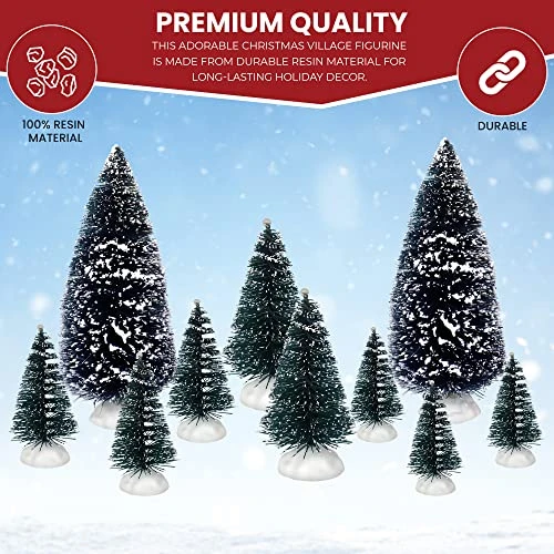 Christmas Trees Set Of 10 For Christmas Village - Perfect Addition To Your Christmas Indoor Decorations & Holiday Collections - This Set Completes Your Christmas Centerpiece - A Thoughtful Gift 4 Christmas Trees Set Of 10 For Christmas Village - Perfect Addition To Your Christmas Indoor Decorations & Holiday Collections - This Set Completes Your Christmas Centerpiece - A Thoughtful Gift - Image 4