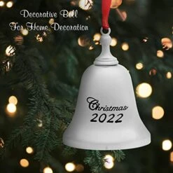 Holiday Jingle 2022 Christmas Ornament Silver Bell - 2022 Bell Ornament – Christmas Bell Ornament 2022–Real Bell Christmas Decoration With Red Ribbon, 2022 Silver -Department 56 Shop 51M0E1J15uL