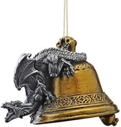 Design Toscano QS9292913 Christmas Tree Ornaments - Frost The Gothic Dragon Holiday Ornament: Set Of Three - Snowflake Dragon Ball Ornament,Multicolored,Set Of 3 -Department 56 Shop 51M4lBljK7L. AC