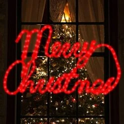 Xmasnova 24 Inch Christmas Window Silhouette Lights,180Led Merry Christmas Light,Merry,Christmas Window Silhouette Lights,Double Side Lamp Decoration For Holiday Indoor Wall Door Glass Decorations