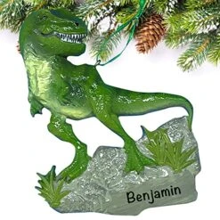 Personalized Dinosaur Ornaments For Christmas Tree 2022 – Jurassic Park Movie Mini T-Rex Ornament – Jurassic World Toys Decorations – Dino Ornaments For Boys – Unique Dinosaur Gifts For Kids