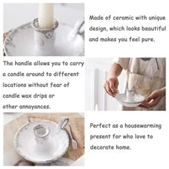 Kendiis Candle Holder Ceramic Candlestick Holder, Candlelight Stand For Spell Candles, Taper Candles, And Incense, Halloween Christmas Dining Room Home Decoration Display -Department 56 Shop 51MErTzzrUL