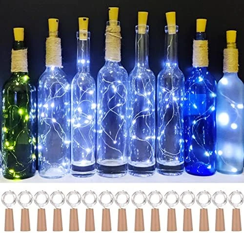 Wine Bottle Cork Lights 15Pack 10 LED/ 40 Inches Battery Operated Cork Shape Copper Wire Colorful Fairy Mini String Lights For Party Christmas Halloween Wedding Decoration (Warm White) 7 Wine Bottle Cork Lights 15Pack 10 LED/ 40 Inches Battery Operated Cork Shape Copper Wire Colorful Fairy Mini String Lights For Party Christmas Halloween Wedding Decoration (Warm White) - Image 7