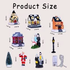 MGTHDS Christmas Village Sets 12PCS, Christmas Village Houses With LED Light, Christmas Village Collectible Buildings Home Decor Xmas Gifts -Department 56 Shop 51MYtDA4sYL