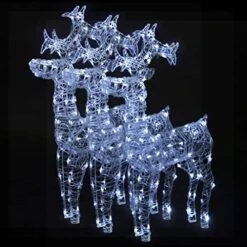 YAFF Reindeer Christmas Decorations 3 Pcs 23.6"x6.3"x39.4" Acrylic(Cold White) -Department 56 Shop 51MrC0UC7gL