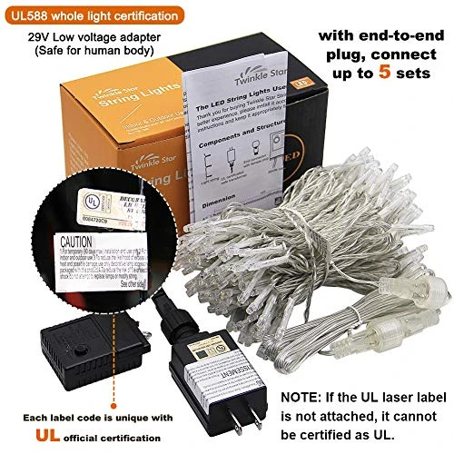 Twinkle Star LED String Lights, Plug In String Lights 8 Modes Waterproof For Indoor Outdoor Christmas Tree Wedding Party Bedroom (***Warm White, 66 Ft) 6 Twinkle Star LED String Lights, Plug In String Lights 8 Modes Waterproof For Indoor Outdoor Christmas Tree Wedding Party Bedroom (***Warm White, 66 Ft) - Image 6