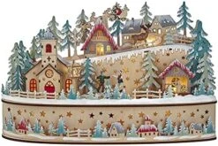Kurt S. Adler 13.8-Inch Battery-Operated Light Up Christmas Village With Santa -Department 56 Shop 51NDC5oSpZL. AC