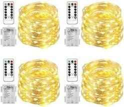 Homemory 4 Pack 20 Ft 60 LED Fairy Lights Battery Operated Christmas Lights With Remote Waterproof 8 Modes Firefly Twinkle String Lights For Party Bedroom Wedding Decorations -Department 56 Shop 51NTKuIfluL. AC
