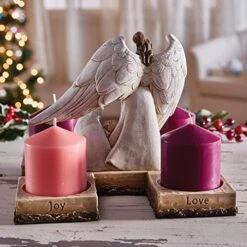 Avalon Gallery Sculpted Resin Advent And Christmas Candle Holder, 10 1/4 Inch, White -Department 56 Shop 51NTfkh3VcL