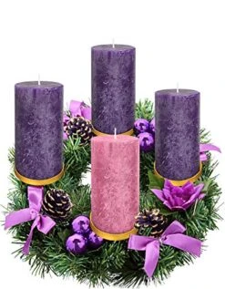 Purple Ribbon Advent Wreath Ring Candle Holder For Pillar Advent Candles - Large Size - Christmas Advent Wreaths Candleholder Stand - Advent Candle Decor - Advent Gifts 8 Purple Ribbon Advent Wreath Ring Candle Holder For Pillar Advent Candles - Large Size - Christmas Advent Wreaths Candleholder Stand - Advent Candle Decor - Advent Gifts -Department 56 Shop 51NVE8NcAzL
