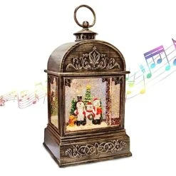 Lighted Christmas Snow Globe Lantern Musical Christmas Lantern Decoration Snow Globes With Swirling Glitter 6H Timer 3AA Battery USB Powered Retro Style Glitter Lantern For Gifts And Home Décor -Department 56 Shop 51NXwcGdlkL