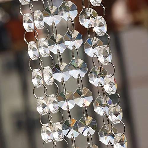 12 Pcs 39FT In Total Crystal Garland, KINJOEK Crystal Clear Glass Bead Garland Chandelier Hanging For Wedding Home DIY Craft Jewelry Party Tree Decoration 1 12 Pcs 39FT In Total Crystal Garland, KINJOEK Crystal Clear Glass Bead Garland Chandelier Hanging For Wedding Home DIY Craft Jewelry Party Tree Decoration