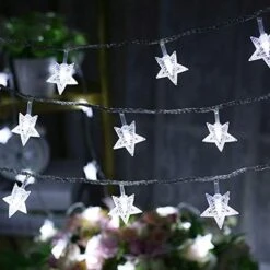 Twinkle Star 100 LED Star String Lights, Plug In Fairy String Lights Waterproof, Extendable For Indoor, Outdoor, Wedding Party, Christmas Tree, New Year, Garden Decoration, Warm White -Department 56 Shop 51O0Fqt24HL. AC