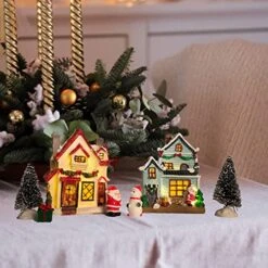 QPURP Christmas Village House,Lighted Christmas Village Houses Set,Resin Christmas House Indoor Decorations,Village Collectable Figurine For Christmas Holiday Decor 7 PCS 9 QPURP Christmas Village House,Lighted Christmas Village Houses Set,Resin Christmas House Indoor Decorations,Village Collectable Figurine For Christmas Holiday Decor 7 PCS -Department 56 Shop 51O8Hoqt9dL