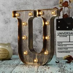 Retro Led Marquee Letter Lights - Industrial, Vintage Style Light Up Letters Alphabet Sign For Cafe Wedding Birthday Party Christmas Lamp Home Bar Initials Decor - E -Department 56 Shop 51OMz qgMqL. AC