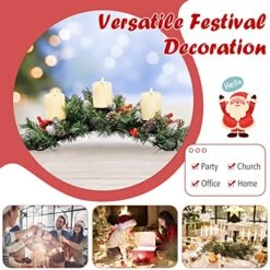 GOFLAME Christmas Table Centerpiece Decoration With 3 Candle Holders, Holiday Candelabrum With Pine Cones, Berry Clusters, Snowy Leaves, Christmas Tealight Candle Holder For Dining Table, Fireplace 11 GOFLAME Christmas Table Centerpiece Decoration With 3 Candle Holders, Holiday Candelabrum With Pine Cones, Berry Clusters, Snowy Leaves, Christmas Tealight Candle Holder For Dining Table, Fireplace -Department 56 Shop 51OiHDIZ0mL