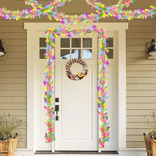 TURNMEON 3 Pack Easter Colorful Tinsel Garlands Easter Decorations,Total 45 Ft Easter Eggs Garland Metallic Streamer Hanging Fringe Garland Easter Decorations Home Indoor Outdoor Party,Each 15Ft By 6" 5 TURNMEON 3 Pack Easter Colorful Tinsel Garlands Easter Decorations,Total 45 Ft Easter Eggs Garland Metallic Streamer Hanging Fringe Garland Easter Decorations Home Indoor Outdoor Party,Each 15Ft By 6" - Image 5