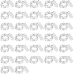 32 Pcs 10ft 30 LED Fairy Lights Battery Operated Waterproof Copper Wire Mini String Lights Firefly Starry Moon Lights For Jars DIY Gifts Wedding Party Bedroom Patio Decorations Christmas(Warm White) -Department 56 Shop 51P1EBVDsDL. AC