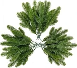 RIFNY 45 Packs Christmas Artificial Green Pine Needles 10 Inch Christmas Floral Picks Artificial Pine Branches For DIY Garland Wreath Crafts Christmas Tree Gift Wrap Home Garden Decoration -Department 56 Shop 51PB65qIO8L. AC