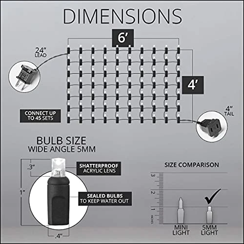 Halloween Net Lights, 100 Purple And Orange Mini LED Lights On Black Wire, 4' X 6' Fun House Halloween Lights Party Lights (100 Net Lights) 2 Halloween Net Lights, 100 Purple And Orange Mini LED Lights On Black Wire, 4' X 6' Fun House Halloween Lights Party Lights (100 Net Lights) - Image 2