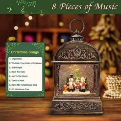 Lighted Christmas Snow Globe Lantern Musical Christmas Lantern Decoration Snow Globes With Swirling Glitter 6H Timer 3AA Battery USB Powered Retro Style Glitter Lantern For Gifts And Home Décor -Department 56 Shop 51PTZY7gSHL