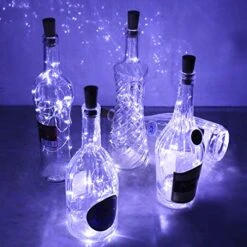 Aluan Wine Bottle Lights 10 Pack 12LED Cork Bottle Lights With Screwdriver Battery Operated Wine Cork Lights String Lights For Party Wedding Christmas Halloween Bar Jar Lamp Decor, Cool White -Department 56 Shop 51PlNZXx4IL