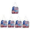 Abaodam 5pcs Door Wooden With Festive Flag Ornament Hanger Rustic Gnome B For Th Front Indoor Decorative American Favor Rope Patriotic Home Wall Party Decoration Decorations