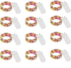 32 Pcs 10ft 30 LED Fairy Lights Battery Operated Waterproof Copper Wire Mini String Lights Firefly Starry Moon Lights For Jars DIY Gifts Wedding Party Bedroom Patio Decorations Christmas(Warm White) -Department 56 Shop 51QOmJSi3rL. AC