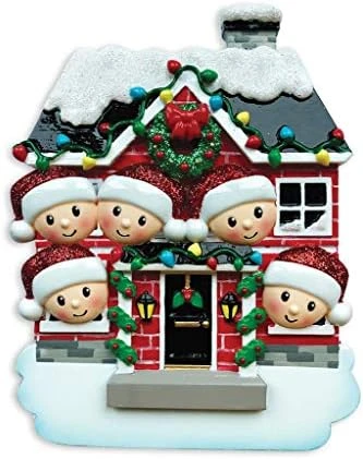 Personalized Brick House With Faces Family Of 5 Christmas Tree Ornament 2022 - New Home/New Apartment/New House Ornament - Door Ornament - Free Personalization 9 Personalized Brick House With Faces Family Of 5 Christmas Tree Ornament 2022 - New Home/New Apartment/New House Ornament - Door Ornament - Free Personalization - Image 9