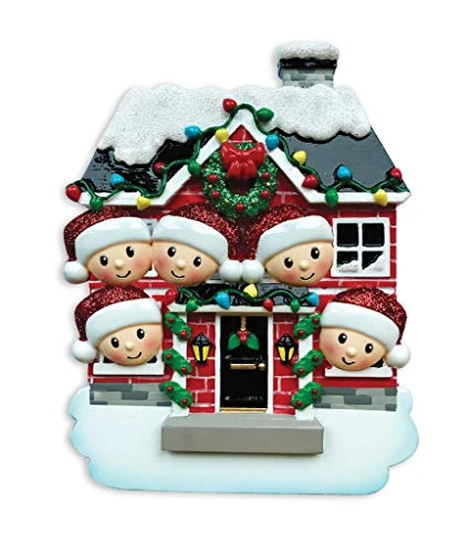 Personalized Brick House With Faces Family Of 5 Christmas Tree Ornament 2022 - New Home/New Apartment/New House Ornament - Door Ornament - Free Personalization 1 Personalized Brick House With Faces Family Of 5 Christmas Tree Ornament 2022 - New Home/New Apartment/New House Ornament - Door Ornament - Free Personalization