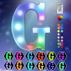 Light Up Colorful LED Marquee Letter Lights, 18 Colors Changing Alphabet Letters Sign With Remote Timer For Night Light Girls Bedroom Wedding Birthday Party Lamp Christmas Home Bar Decor- Colorful R -Department 56 Shop 51QZASP3yJL. AC