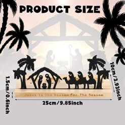 Vesici Advent Candle Holder For Christmas Rustic Christmas Decoration Jesus Nativity Scene Wood Christmas Candlesticks With Stable Bases Wooden Nativity Ornaments For Xmas Party Indoor Holiday Decors