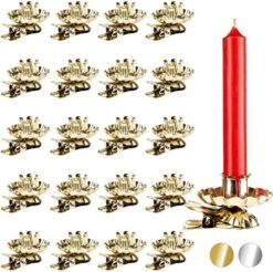 BRUBAKER 20 Pack Tree Candle Holders For Christmas Tree - Gold - Traditional Vintage Candle Holders With Clip -Department 56 Shop 51RCRxYySKL. AC 2