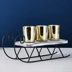 Gorgeous Home Christmas Sled Candlestick Decorative Votive Candle Holders Mercury Glass Tealight Candle Holder For Home Decor (Gold) 9 Gorgeous Home Christmas Sled Candlestick Decorative Votive Candle Holders Mercury Glass Tealight Candle Holder For Home Decor (Gold) -Department 56 Shop 51RDcJbdgVL