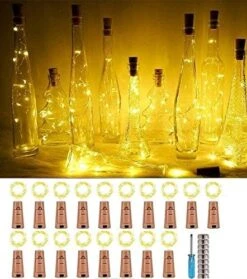 SunKite Wine Bottle String Lights With Cork,18 Pack 20 LED 2M Battery Operated Mini Silver Copper Wire Fairy Lights For DIY Party Wedding Table Centerpieces Decor (Colorful) -Department 56 Shop 51RE60MMUtL. AC