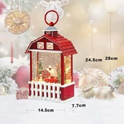 XPHOME Christmas Musical Snow Globes House Snowglobe Christmas Lantern Glitter Lantern Lighted Lantern Snowman With Farm Scene Christmas Home Decoration Gift Battery Operated Snowglobe, XP-JY-0038 -Department 56 Shop 51RGn5UKz0L