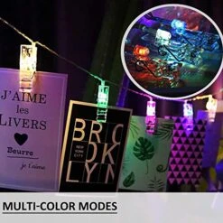 Solhice 20ft Photo Clips String Lights Color Changing 50 LEDs, RGB Hanging Pictures Wall Lights For Teen Girls Room Decor, Indoor Bedroom Lights With USB Powered And Remote, Gifts For Teenage Girls -Department 56 Shop 51RGofUzEML