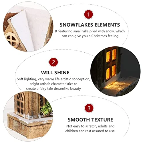 Christmas Led Luminous Wooden House: Light Up Christmas Snow Houses Holiday Village Houses Figurines Christmas Party Table Centerpiece Home Decor 5 Christmas Led Luminous Wooden House: Light Up Christmas Snow Houses Holiday Village Houses Figurines Christmas Party Table Centerpiece Home Decor - Image 5