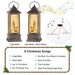 Christmas Snow Globe Lantern With Swirling Glitter Water, Christmas Tree, Santa Claus And Snowman, USB Powered Or Battery Operated For Christmas Home Decoration -Department 56 Shop 51RnepgDJJL