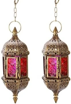 GKanMore 2Pcs Hanging Candle Lantern Retro Moroccan Candle Holder Hollow Metal Glass Candle Holder Lantern With 15.7" Hanging Chain For Home Patio Christmas Decorations (Bronze, Pack Of 2) 11 GKanMore 2Pcs Hanging Candle Lantern Retro Moroccan Candle Holder Hollow Metal Glass Candle Holder Lantern With 15.7" Hanging Chain For Home Patio Christmas Decorations (Bronze, Pack Of 2) -Department 56 Shop 51RrWeua7KL. AC