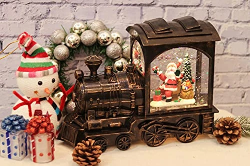 DRomance Christmas Musical Snow Globe Lantern Battery Operated With 6 Hour Timer, Santa Lighted Snow Globe Train Spinning Water Swirling Glitter Christmas Decoration Gifts(10.6 X 4.3 X 8.3 Inches) 2 DRomance Christmas Musical Snow Globe Lantern Battery Operated With 6 Hour Timer, Santa Lighted Snow Globe Train Spinning Water Swirling Glitter Christmas Decoration Gifts(10.6 X 4.3 X 8.3 Inches) - Image 2