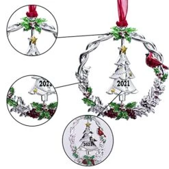BOGDAN Christmas Tree Ornament Metal Silver Hanging Rotatable Design Charm Holiday Decorative Pendant Gift Keepsake