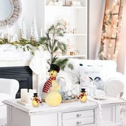 Winter Decorations For Home, YEAHOME 3 Pcs Pre-lit Glass Snowman Decor Christmas Decorations Indoor, Lighted Winter Decor For Living Room Fireplace Table Home Decor -Department 56 Shop 51SM1jARV0L